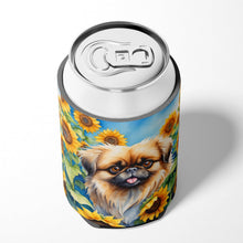 Load image into Gallery viewer, Pekingese in Sunflowers Can or Bottle Hugger