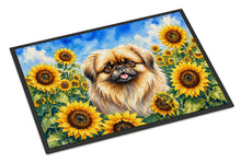 Load image into Gallery viewer, Pekingese in Sunflowers Doormat Front Door Mat Indoor Outdoor Rugs for Entryway, Non Slip Washable Low Pile, 24H X 36W