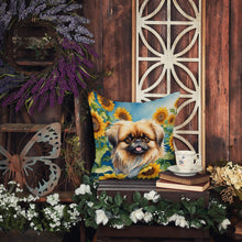 Load image into Gallery viewer, Pekingese in Sunflowers Throw Pillow