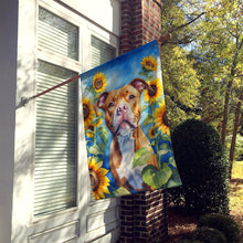 Load image into Gallery viewer, Pit Bull Terrier in Sunflowers House Flag
