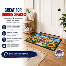 Load image into Gallery viewer, Pit Bull Terrier in Sunflowers Doormat Front Door Mat Indoor Outdoor Rugs for Entryway, Non Slip Washable Low Pile, 24H X 36W