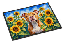 Load image into Gallery viewer, Pit Bull Terrier in Sunflowers Doormat Front Door Mat Indoor Outdoor Rugs for Entryway, Non Slip Washable Low Pile, 24H X 36W