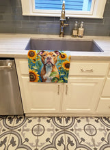 Load image into Gallery viewer, Pit Bull Terrier in Sunflowers Kitchen Towel
