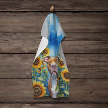 Load image into Gallery viewer, Pit Bull Terrier in Sunflowers Kitchen Towel