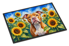 Load image into Gallery viewer, Pit Bull Terrier in Sunflowers Doormat Front Door Mat Indoor Outdoor Rugs for Entryway, Non Slip Washable Low Pile, 18H X 27W