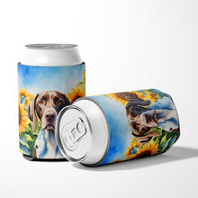 Load image into Gallery viewer, Pointer in Sunflowers Can or Bottle Hugger