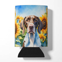 Load image into Gallery viewer, Pointer in Sunflowers Can or Bottle Hugger