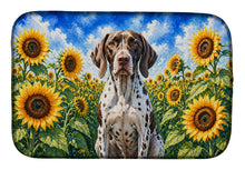 Load image into Gallery viewer, Pointer in Sunflowers Dish Drying Mat Absorbent Dish Drying Mat Pad for Kitchen Counter Dish Drainer Mat for Countertop, 14 x 21", Multicolor