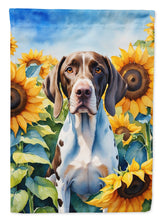 Load image into Gallery viewer, Pointer in Sunflowers Garden Flag – Bright Dog-Themed Yard Decor