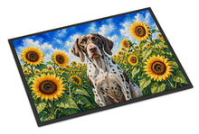 Load image into Gallery viewer, Pointer in Sunflowers Doormat Front Door Mat Indoor Outdoor Rugs for Entryway, Non Slip Washable Low Pile, 24H X 36W