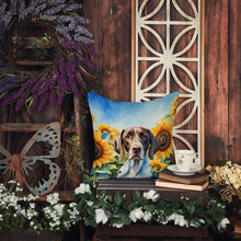 Load image into Gallery viewer, Pointer in Sunflowers Throw Pillow
