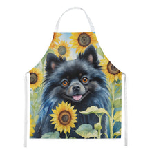 Load image into Gallery viewer, Pomeranian in Sunflowers Apron – Artist-Designed Kitchen, BBQ &amp; Craft Apron