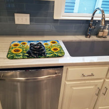 Load image into Gallery viewer, Pomeranian in Sunflowers Dish Drying Mat Absorbent Dish Drying Mat Pad for Kitchen Counter Dish Drainer Mat for Countertop, 14 x 21", Multicolor