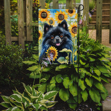 Load image into Gallery viewer, Pomeranian in Sunflowers Garden Flag – Bright Dog-Themed Yard Decor
