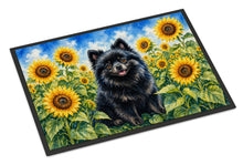 Load image into Gallery viewer, Pomeranian in Sunflowers Doormat Front Door Mat Indoor Outdoor Rugs for Entryway, Non Slip Washable Low Pile, 18H X 27W