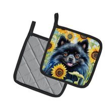 Load image into Gallery viewer, Pomeranian in Sunflowers Pot Holders - Set of 2 Decorative Kitchen Helpers | Made in the USA