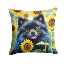 Load image into Gallery viewer, Pomeranian in Sunflowers Throw Pillow - 14x14 Decorative Pillow – Art for Your Home &amp; Patio
