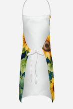 Load image into Gallery viewer, Pomeranian in Sunflowers Apron – Artist-Designed Kitchen, BBQ &amp; Craft Apron