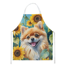 Load image into Gallery viewer, Pomeranian in Sunflowers Apron – Artist-Designed Kitchen, BBQ &amp; Craft Apron