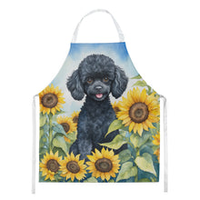 Load image into Gallery viewer, Black Poodle in Sunflowers Apron – Artist-Designed Kitchen, BBQ &amp; Craft Apron