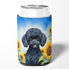 Load image into Gallery viewer, Black Poodle in Sunflowers Can or Bottle Hugger