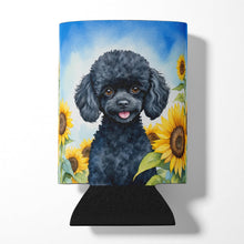Load image into Gallery viewer, Black Poodle in Sunflowers Can or Bottle Hugger