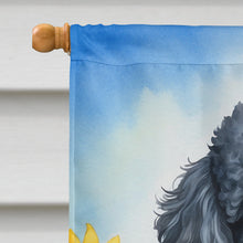 Load image into Gallery viewer, Black Poodle in Sunflowers House Flag