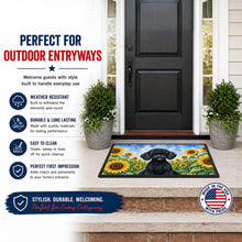 Load image into Gallery viewer, Black Poodle in Sunflowers Doormat Front Door Mat Indoor Outdoor Rugs for Entryway, Non Slip Washable Low Pile, 24H X 36W