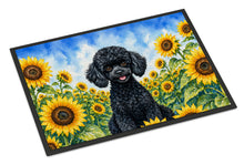 Load image into Gallery viewer, Black Poodle in Sunflowers Doormat Front Door Mat Indoor Outdoor Rugs for Entryway, Non Slip Washable Low Pile, 24H X 36W