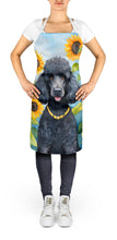 Load image into Gallery viewer, Black Poodle in Sunflowers Apron – Artist-Designed Kitchen, BBQ &amp; Craft Apron