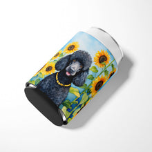 Load image into Gallery viewer, Black Poodle in Sunflowers Can or Bottle Hugger