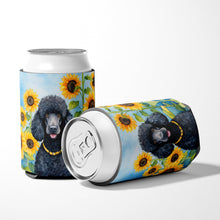 Load image into Gallery viewer, Black Poodle in Sunflowers Can or Bottle Hugger