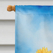 Load image into Gallery viewer, Black Poodle in Sunflowers House Flag