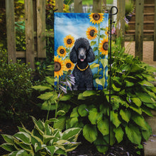 Load image into Gallery viewer, Black Poodle in Sunflowers Garden Flag – Bright Dog-Themed Yard Decor