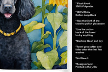 Load image into Gallery viewer, Black Poodle in Sunflowers Kitchen Towel