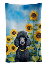 Load image into Gallery viewer, Black Poodle in Sunflowers Kitchen Towel