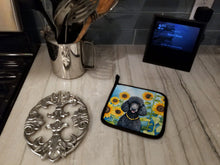 Load image into Gallery viewer, Black Poodle in Sunflowers Pot Holders - Set of 2 Decorative Kitchen Helpers | Made in the USA