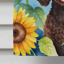 Load image into Gallery viewer, Chocolate Poodle in Sunflowers House Flag