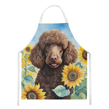Load image into Gallery viewer, Chocolate Poodle in Sunflowers Apron – Artist-Designed Kitchen, BBQ &amp; Craft Apron