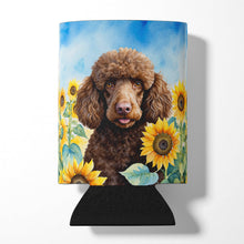 Load image into Gallery viewer, Chocolate Poodle in Sunflowers Can or Bottle Hugger