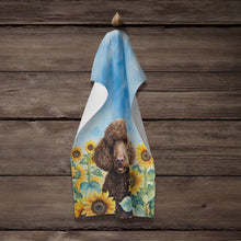 Load image into Gallery viewer, Chocolate Poodle in Sunflowers Kitchen Towel