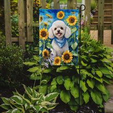 Load image into Gallery viewer, White Poodle in Sunflowers Garden Flag – Bright Dog-Themed Yard Decor