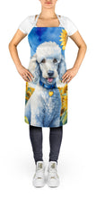 Load image into Gallery viewer, White Poodle in Sunflowers Apron – Artist-Designed Kitchen, BBQ &amp; Craft Apron