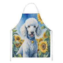 Load image into Gallery viewer, White Poodle in Sunflowers Apron – Artist-Designed Kitchen, BBQ &amp; Craft Apron