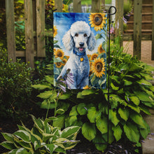 Load image into Gallery viewer, White Poodle in Sunflowers Garden Flag – Bright Dog-Themed Yard Decor