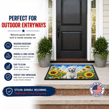 Load image into Gallery viewer, White Poodle in Sunflowers Doormat Front Door Mat Indoor Outdoor Rugs for Entryway, Non Slip Washable Low Pile, 24H X 36W