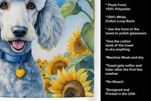 Load image into Gallery viewer, White Poodle in Sunflowers Kitchen Towel
