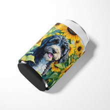 Load image into Gallery viewer, Portuguese Water Dog in Sunflowers Can or Bottle Hugger