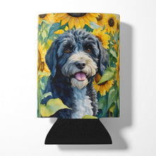 Load image into Gallery viewer, Portuguese Water Dog in Sunflowers Can or Bottle Hugger