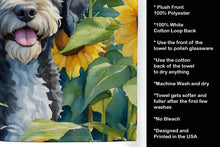 Load image into Gallery viewer, Portuguese Water Dog in Sunflowers Kitchen Towel